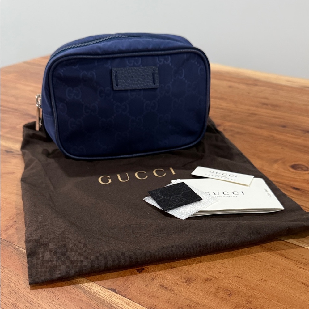 Gucci Dark Blue Toiletry Bag